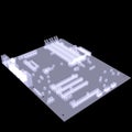 Motherboard. X-Ray render Royalty Free Stock Photo