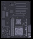 Motherboard. X-ray render Royalty Free Stock Photo