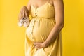 Motherhood, femininity, fashion, hot summer - croped Close-up unrecognizable pregnant woman lady in beautiful vintage