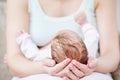 Motherhood. newborn baby on mother hands Royalty Free Stock Photo