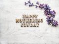 Mothering Sunday. Card. View from above. Close up Royalty Free Stock Photo