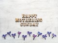 Mothering Sunday. Card. View from above. Close up Royalty Free Stock Photo