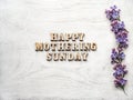 Mothering Sunday. Card. View from above. Close up Royalty Free Stock Photo