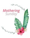 Mothering sunday wreath watercolor