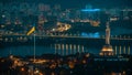 Motherland and the main flagpole of the country, which was installed by Klitschko. View of the left bank of Kyiv