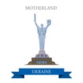 Motherland Monument Kyiv Kiev Ukraine flat vector attraction