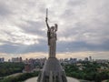 Motherland Monument in Kyiv, Ukraine. Aerial view