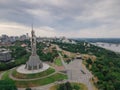 Motherland Monument in Kyiv, Ukraine. Aerial view