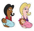 Mothers cradling babies Royalty Free Stock Photo