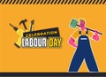 Happy Labour Day Celebration. Happy Labour Day Postcard or Poster or Flyer Template. Happy Labour Day Design, Vector Illustration.