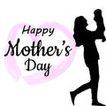 Mother`s day greeting card. mom and son. Royalty Free Stock Photo