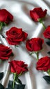 Mothers Day beauty red roses on satin for a heartfelt gift