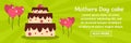 Mothers day cake banner horizontal concept