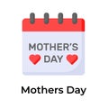 Mothers day calendar vector design, event planner, schedule, organizer