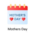 Mothers day calendar vector design, event planner, schedule, organizer