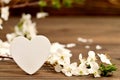 Mothers Day card: Decorative heart and spring flowers Royalty Free Stock Photo