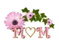 Mothers day card heart 3D graphic