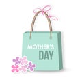 Mothers day card, icon, gift, shopping bag, Royalty Free Stock Photo