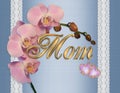 Mothers day card pink orchids