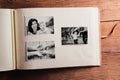 Mothers day composition. Photo album, black-and-white pictures. Royalty Free Stock Photo