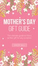 Mothers day gift guide banner on pink backdrop