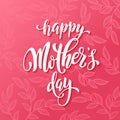 Mothers Day greeting card with pink red floral pattern.