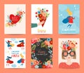 Mothers Day Greeting Card Set. Happy Mother Day Design with Woman Superhero Character and Flowers Bouquet. Floral Spring Banner