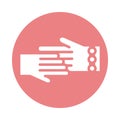 Mothers day, handshake romantic gesture block style icon