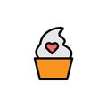 Mothers day ice cream outline icon. Element of mothers day illustration icon. Signs and symbols can be used for web, logo, mobile