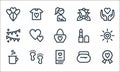 mothers day line icons. linear set. quality vector line set such as best mom, book, coffee cup, handbag, mother, garlands,