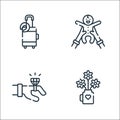 Mothers day line icons. linear set. quality vector line set such as flower, diamond ring, baby