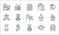 Mothers day line icons. linear set. quality vector line set such as mothers day, little boy, dress, mothers day, woman, baby, Royalty Free Stock Photo