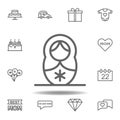 mothers day matryoshka outline icon. set of mothers day illustration icon. Signs and symbols can be used for web, logo, mobile app