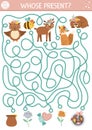 Mothers day maze for children. Holiday preschool printable educational activity. Funny family love game or puzzle with cute