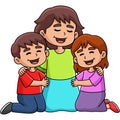 Mothers Day Mother Hugging Children Clipart