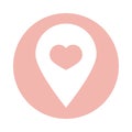 Mothers day, pointer location heart love block style icon
