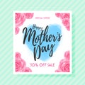 Mothers Day Sale with beautiful flower for Voucher Discount