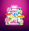 Mothers Day Sale 50% Discount with beautiful flower for Banners