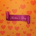 Mothers Day Text ob purple greeting scroll Ribbon