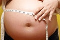 Mothers Waistline Measurement Royalty Free Stock Photo