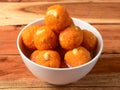 Motichoor Laddoo or Bundi Laddoo made from fine bundi, ball shaped sweets popular in indian subcontinent cooked with sugar, ghee.