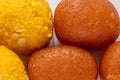 Motichoor Ladoo and Gulab Jamun. Royalty Free Stock Photo