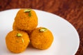 Motichur Laddu Also Called Motichoor Ladoo Is Made Of Bengal Gram Flour Deep Fried In Shuddha Desi Ghee.. Meetha Laddoo Is Served