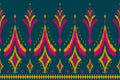 Motif border ethnic Ikat art. Seamless pattern traditional. Aztec ornament print