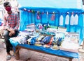 Motijheel,Dhaka Bangladesh 09/07/2020. Unknown young seller Sell Covid19,Virus protection Item Hand Sanitizer,mask,hand gloves etc