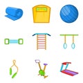 Motility icons set, cartoon style