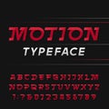 Motion alphabet vector font.