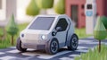 motion animating electric vehicle Royalty Free Stock Photo