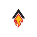 Motion arrow rocket fire symbol colorful logo vector Royalty Free Stock Photo