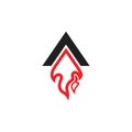 Motion arrow rocket fire symbol colorful logo vector Royalty Free Stock Photo